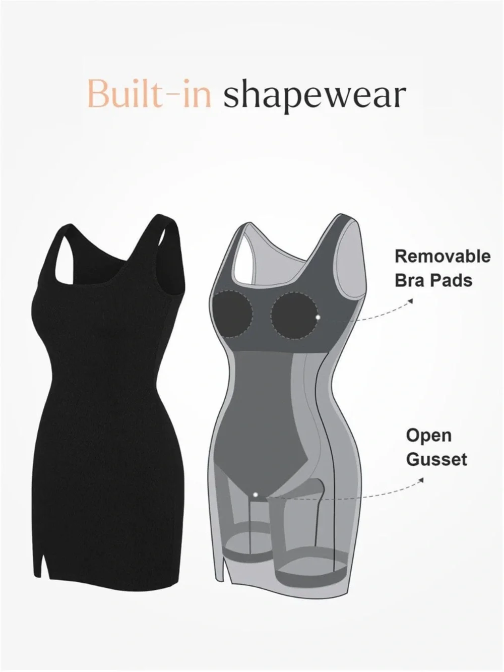 NWT Popilush Shapewear Dress Modal Mini Dress Pink Size Medium